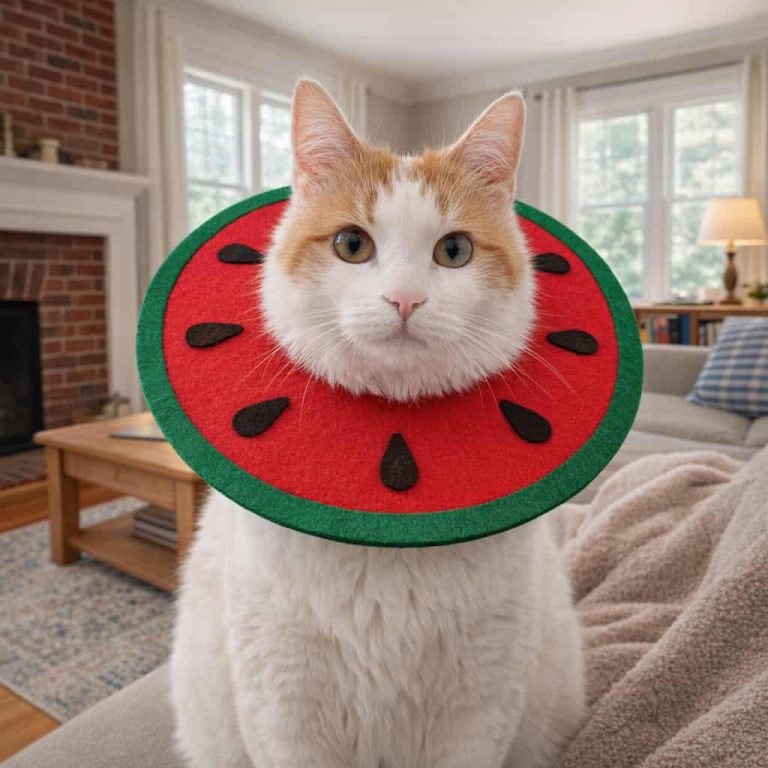Watermelon Recovery Collar, Soft Felt Design