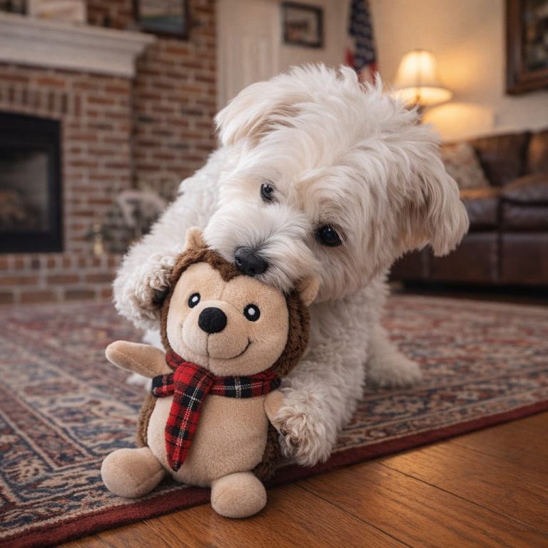 Brown Bear Plush Squeaky Dog Toy