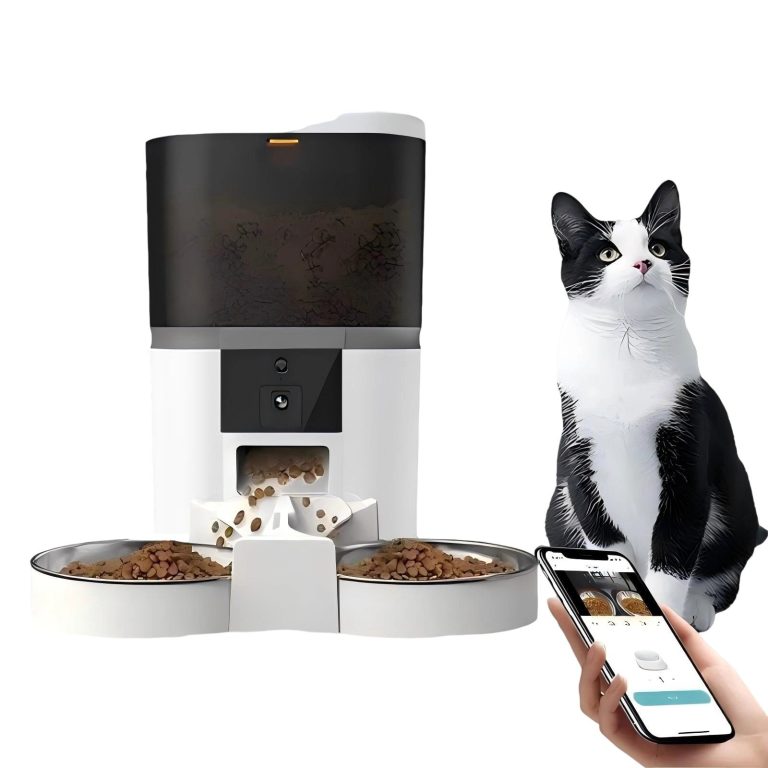 Smart Cat Feeder, App Control, 202 oz Capacity, 1080p Camera & Dual Bowls