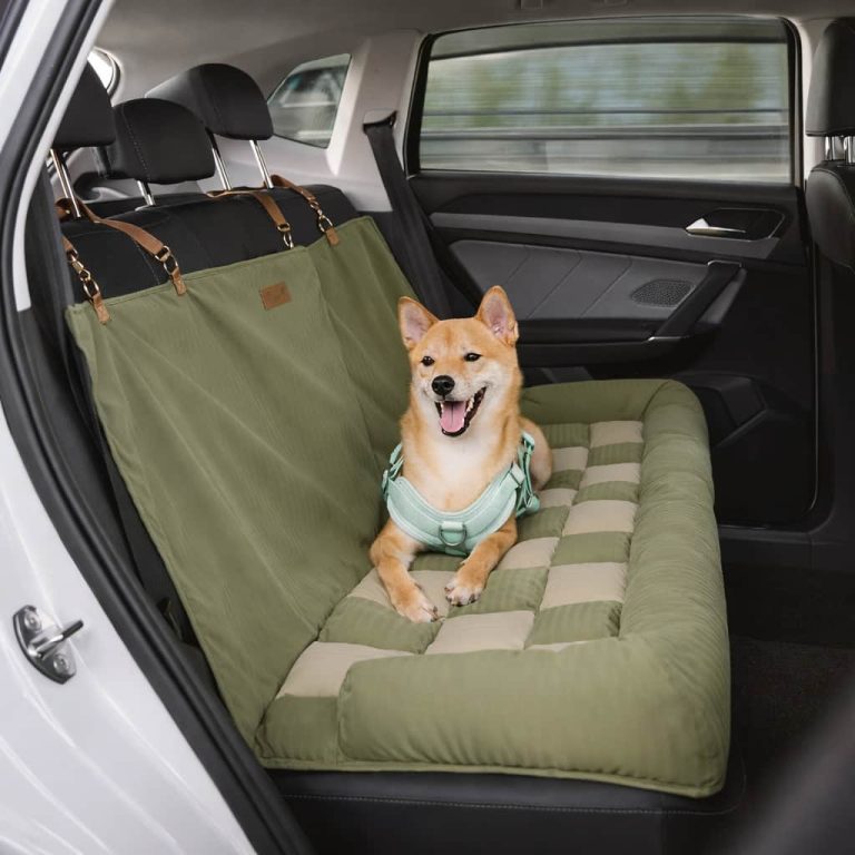 Dog Car Seat Bed, Quilted Bolster with Straps