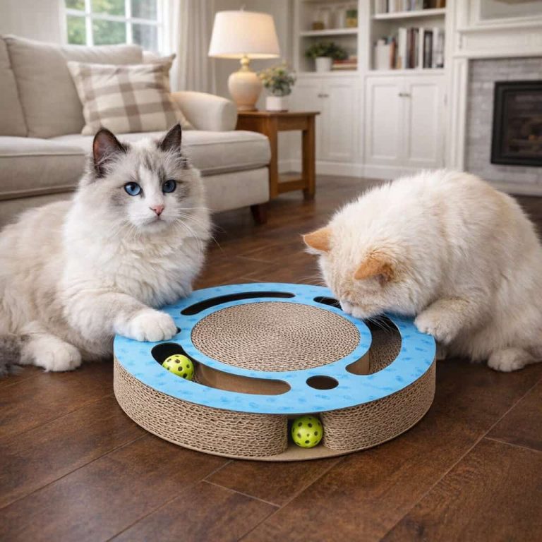 Cat Scratcher with Ball Track, 2-in-1 Design