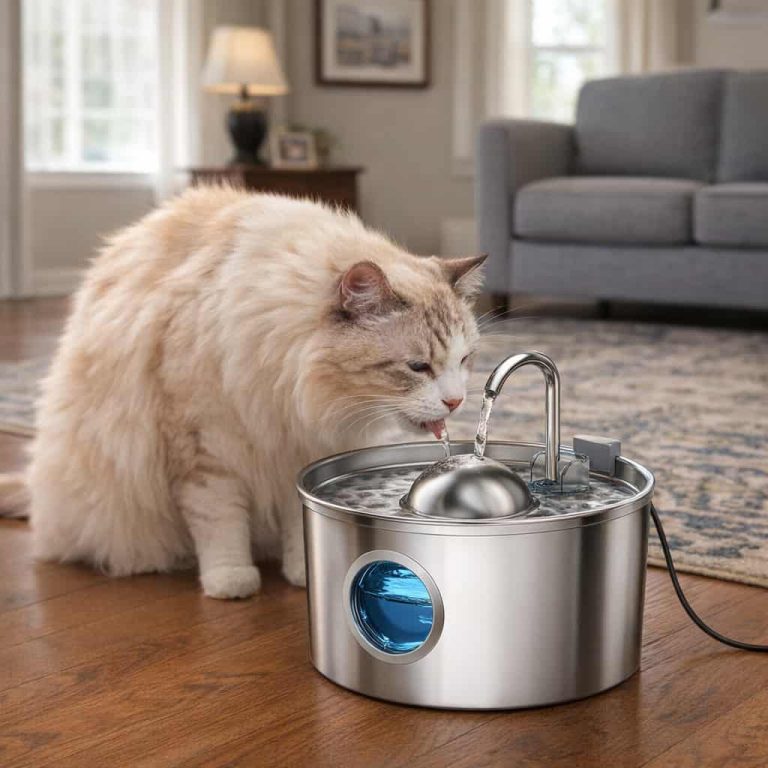 Stainless Steel Faucet Hemisphere Cat Fountain