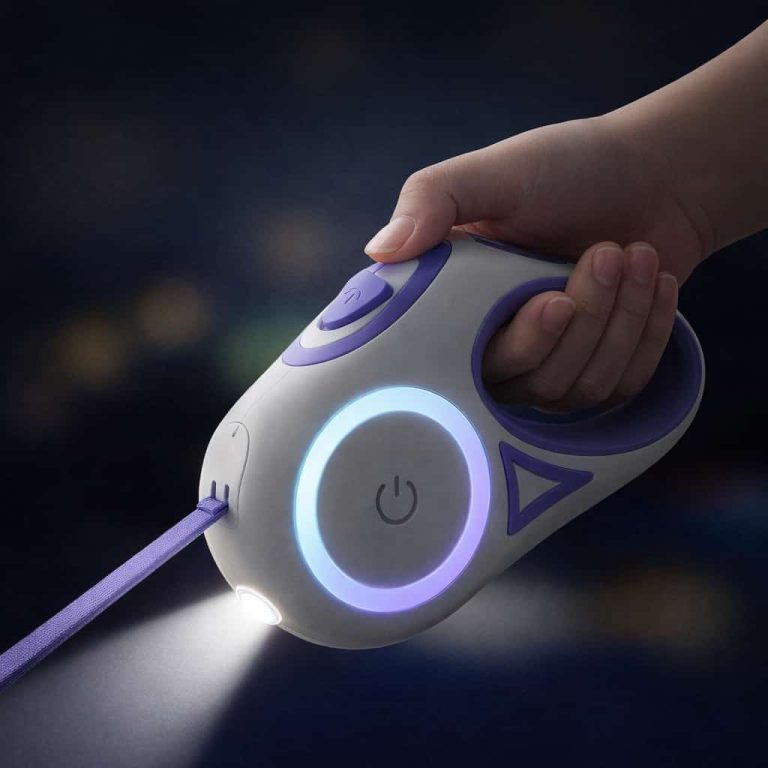 Automatic LED Retractable Dog Leash with Night Spotlight