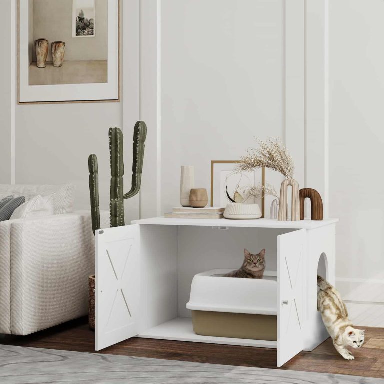 Cat Litter Box Furniture with Side Entry