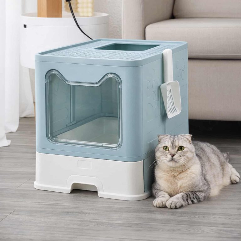 Foldable Litter Box with Pull-Out Drawer