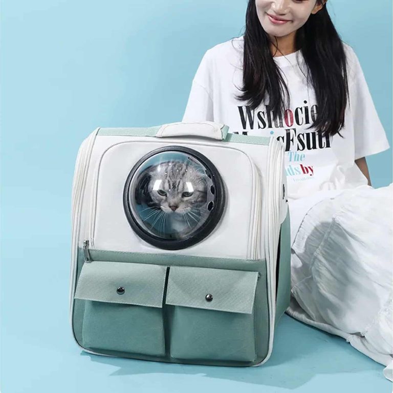 Space Capsule Cat Backpack Carrier, Bubble Window, Anti-Escape Buckle, Folds Flat