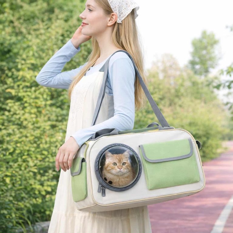 Space Bubble Cat Carrier, Roller Blind Sun Shield, Side Entry