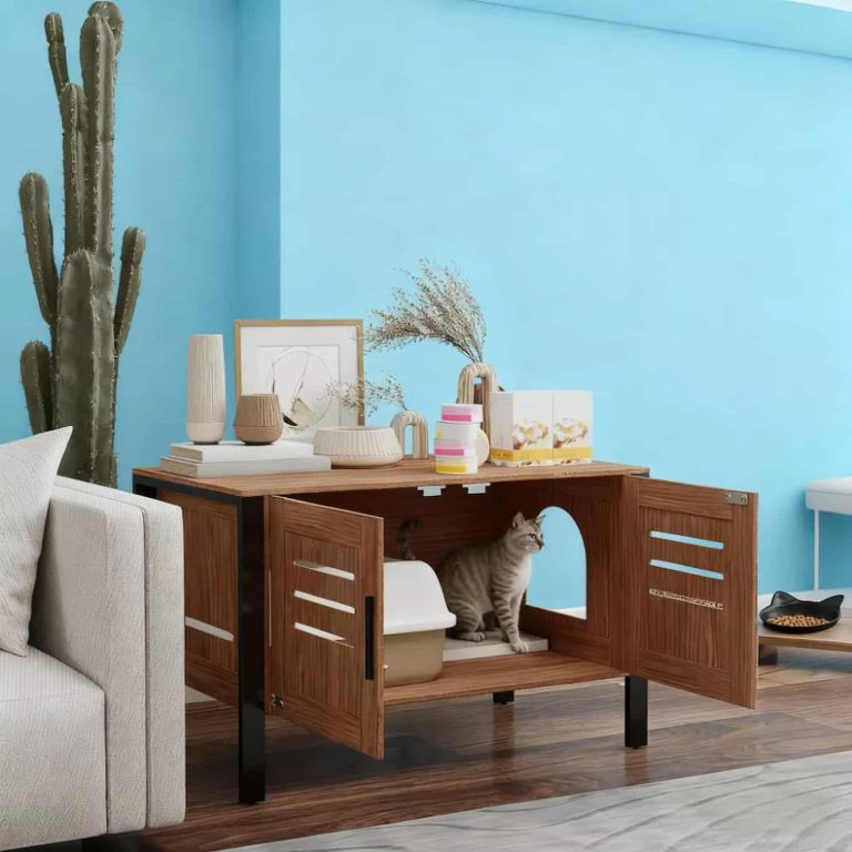 Elevated Litter Box Furniture with Vents