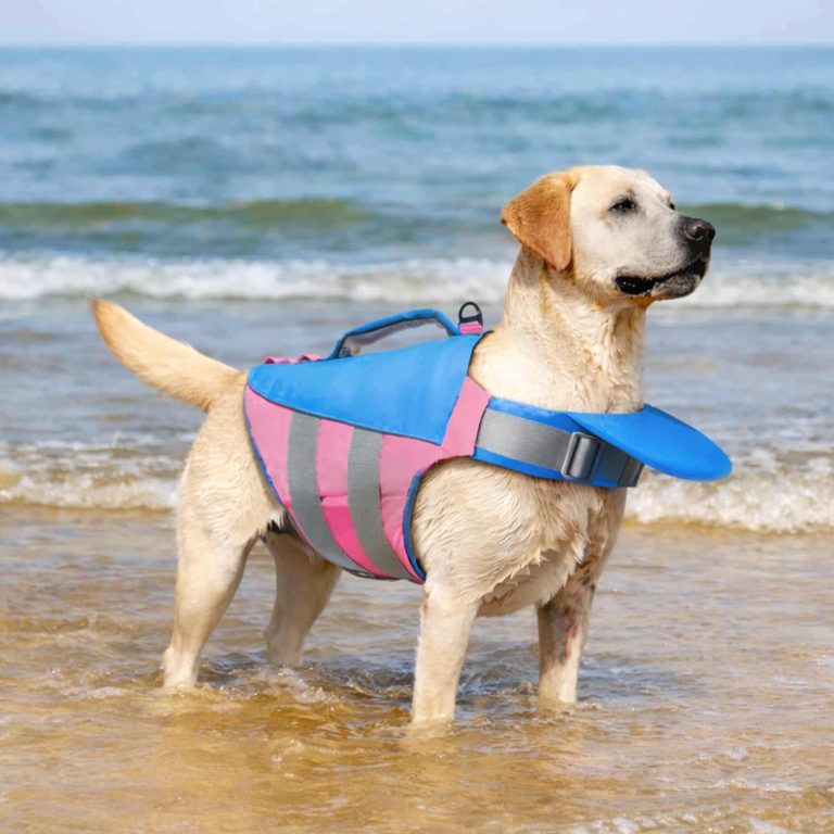 Dog Life Jacket Vest, Ergonomic Grab Handle, Reflective Strips Night Visibility, Adjustable