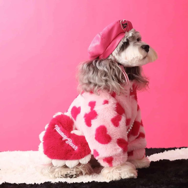 Heart Fleece Jacket with Faux Fur