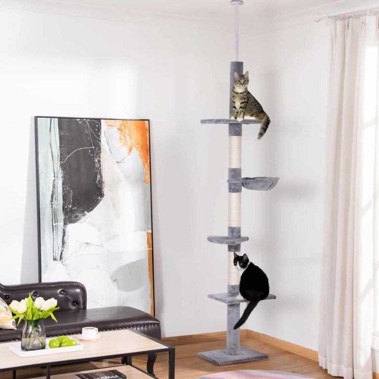 Cat Tree, Floor-to-Ceiling, Five Platforms, 9 Ft