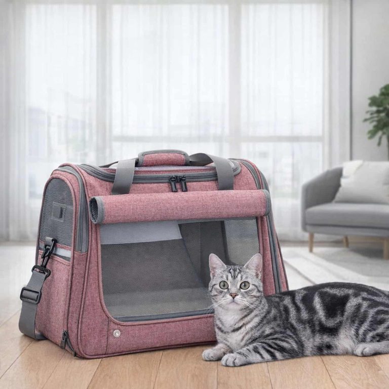 Roller Blind Cat Carrier Bag, Airline Approved, 3 Doors, Nail-Resistant Mesh