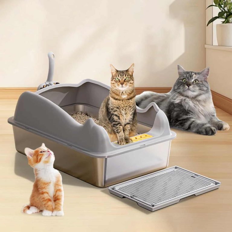 Cat Litter Box, Stainless Steel, Cat-Shaped