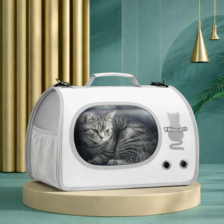 Large Pet Shoulder Carrier, Luggage Sleeve, Circular Mesh Window, Oxford Shell