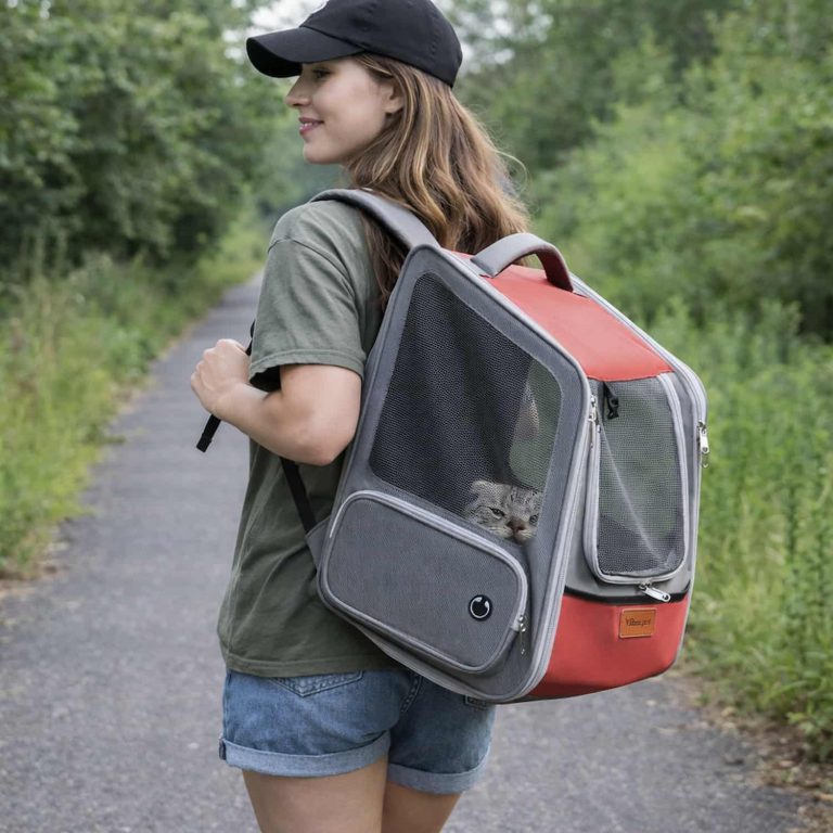 Expandable Pet Backpack Carrier With Mesh Windows