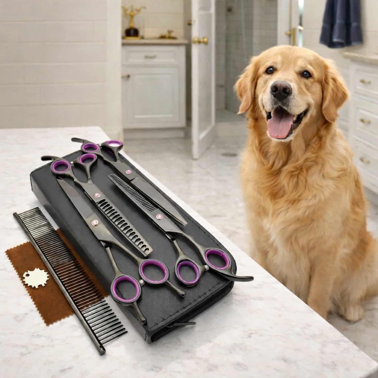 4-Piece Dog Grooming Scissors Set That Covers Every Cut, Straight to Chunkers
