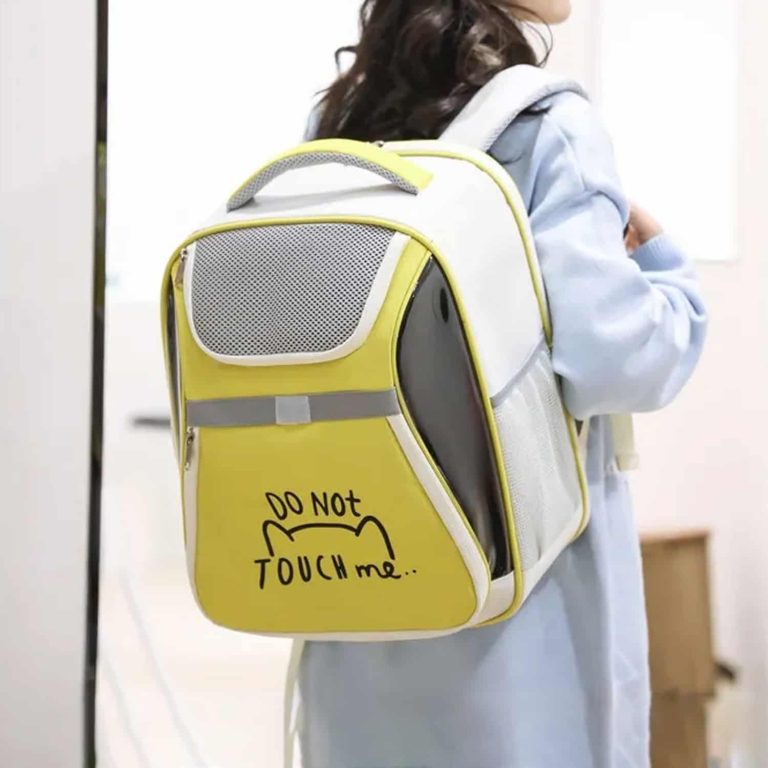 Open Top Mesh Pet Carrier Backpack, Head Out Design, Internal Leash Clip