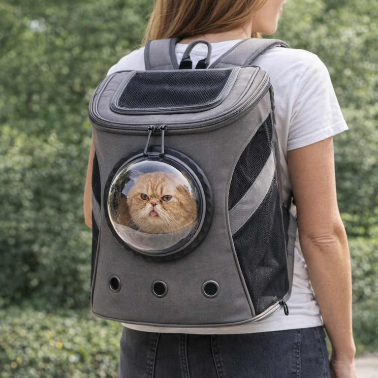 Large Cat Dog Backpack Carrier, Dual Cat Capacity, Side Pockets