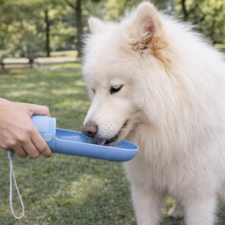 Portable Dog Water Bottle, 180° Foldable Bowl, 14 oz