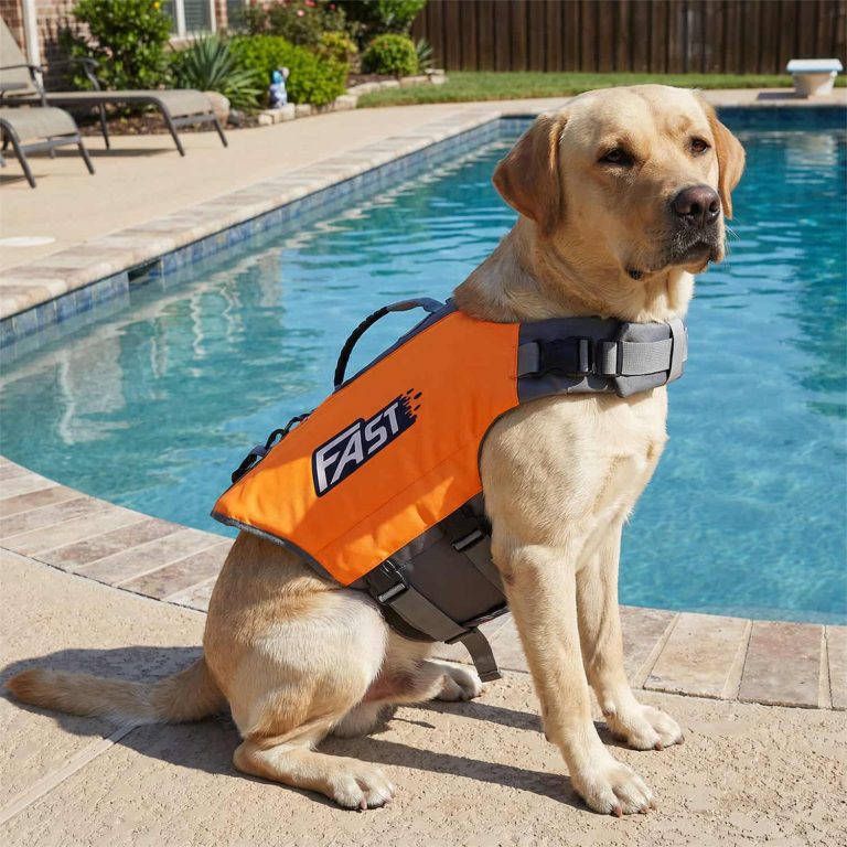 Dog Life Jacket With Grab Handle, Reflective Panels, Oxford Shell