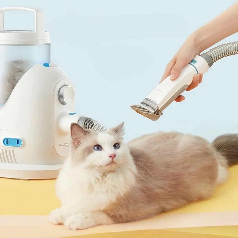 5-in-1 Pet Grooming Vacuum with Clipper, Deshedder, and Brush That Captures Hair as You Groom