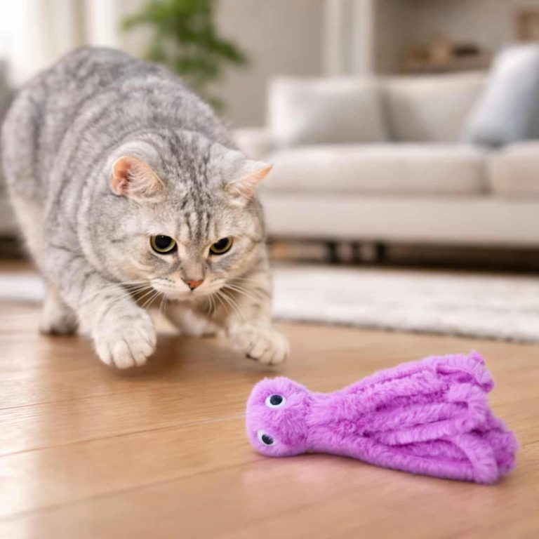 Catnip Octopus Cat Toy with Long Flexible Tentacles for Grabbing, Chewing, and Cuddling