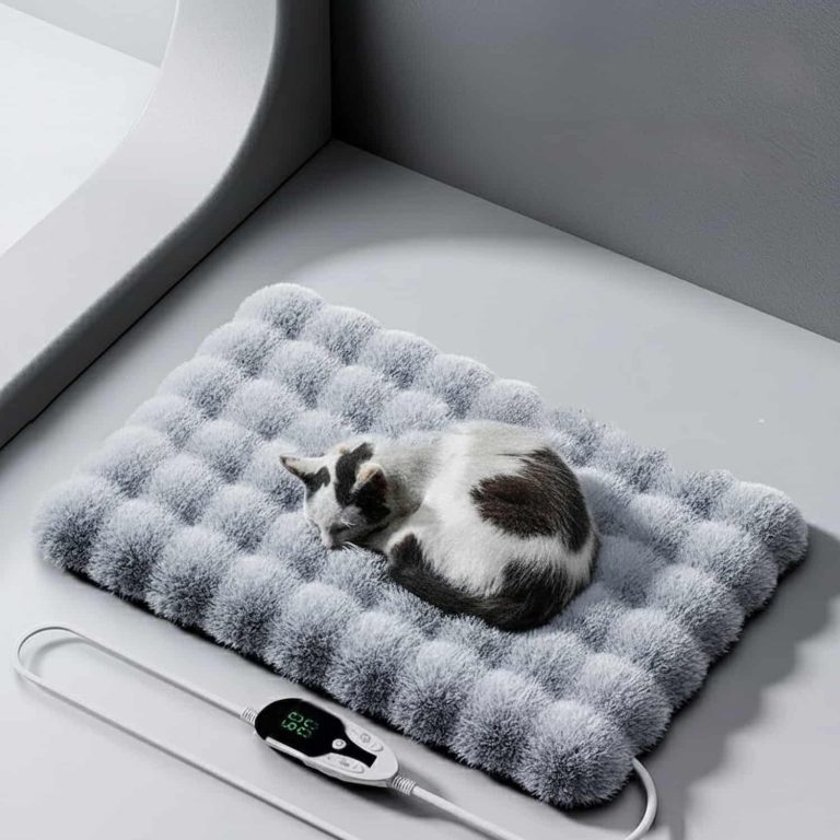 Electric Pet Heating Mat with Removable Washable Cover, Double Helix Auto Shutoff