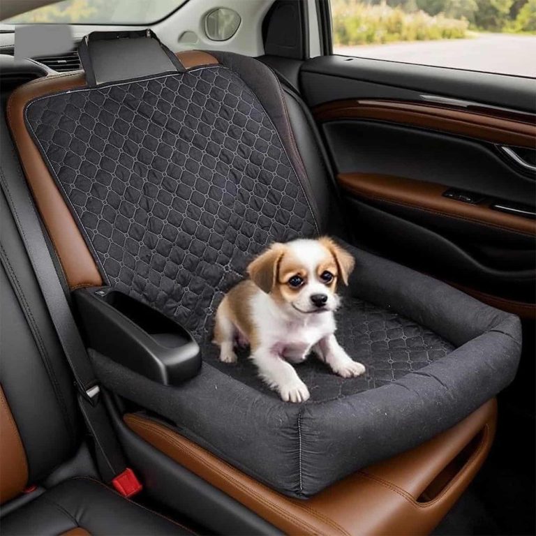 Waterproof Dog Car Seat Mat with Non-Slip Rubber Base and Raised Bolster Sides