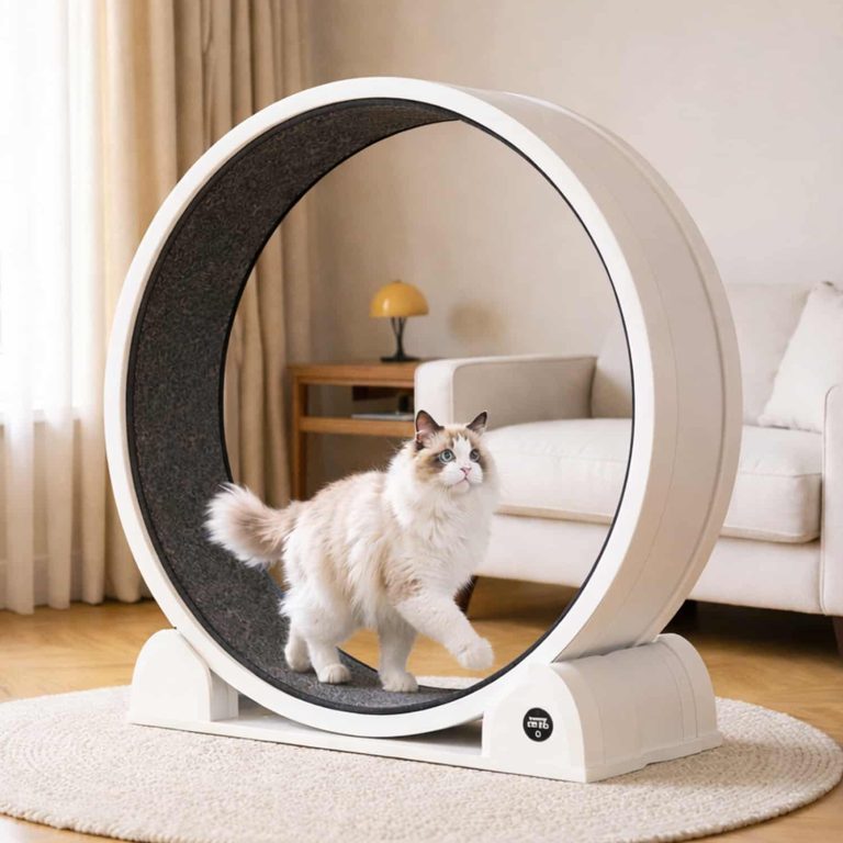 43-Inch Silent Cat Exercise Wheel with Digital Lap Counter, ABS Frame, Indoor Cats