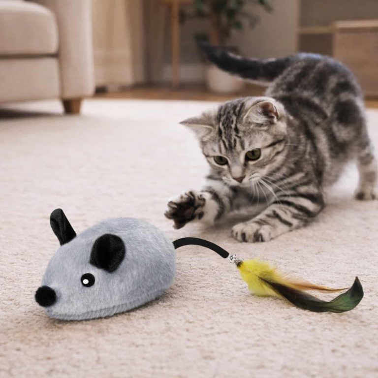 Rechargeable Electric Mouse Cat Toy That Moves Randomly and Avoids Obstacles Automatically