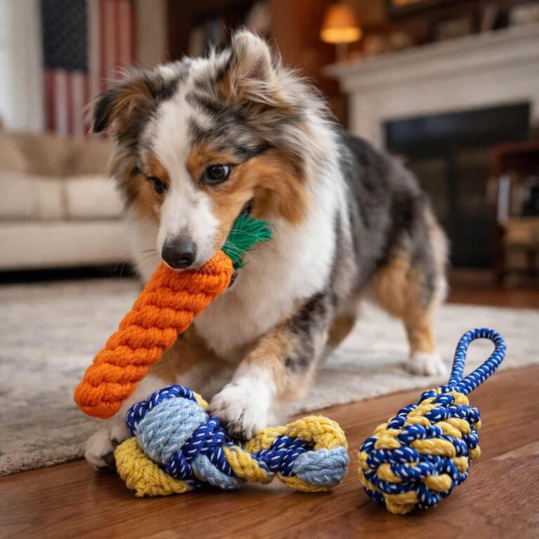 3 Pack Cotton Rope Dog Toys That Clean Teeth While Dogs Chew