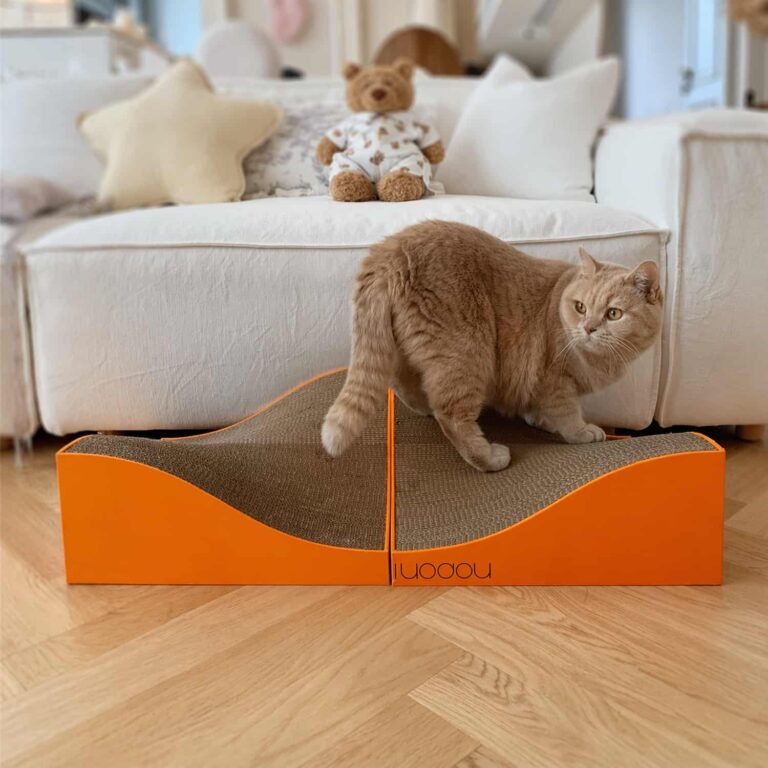 Modular Wave Cat Scratcher Bed, 15 lbs, Interlocking Corrugated Pieces
