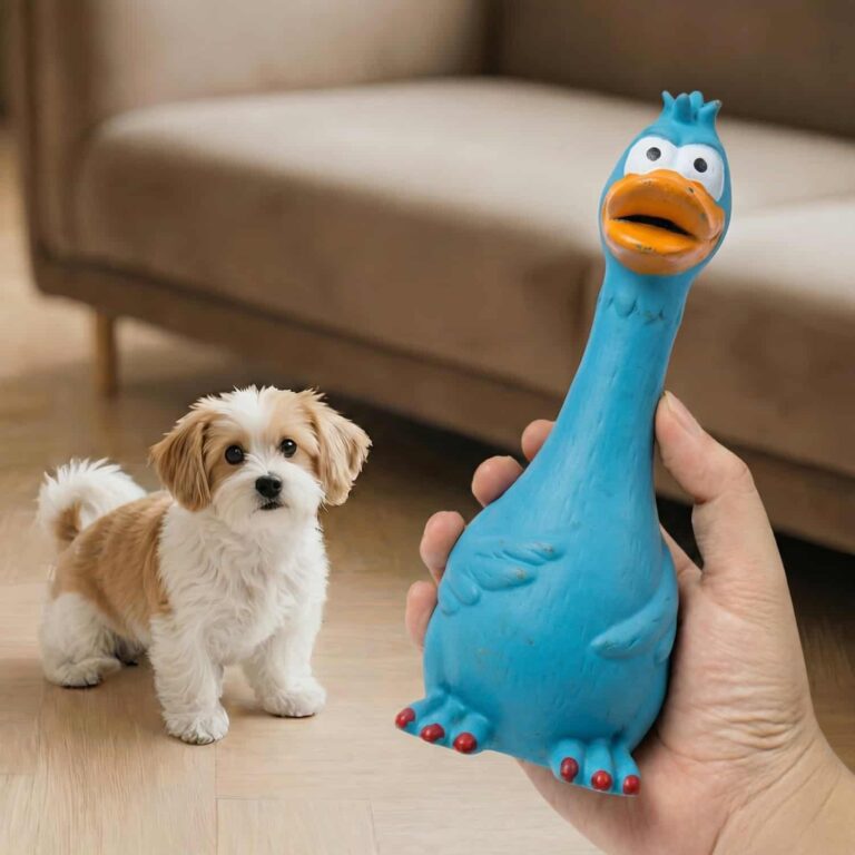 Screaming Chicken Dog Toy, Latex Squeaky, Non Toxic