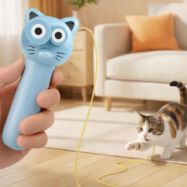 Cat Rope Launcher Toy, Shoots Flying String, Dual Motor
