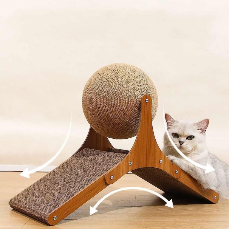 Cat Scratcher with Spinning Sisal Ball and Ramp, Two Scratch Surfaces