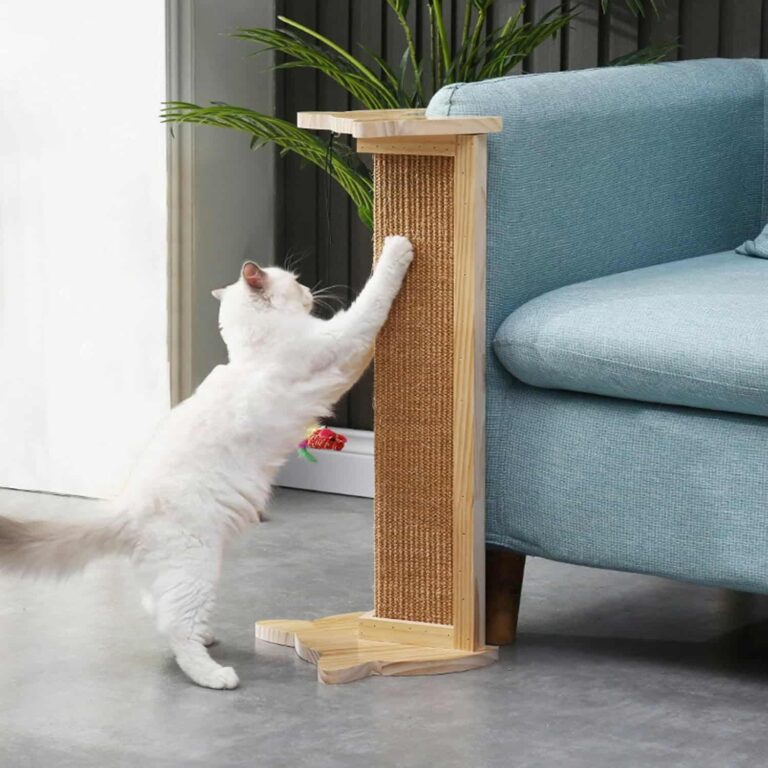 Corner Cat Scratcher That Protects Two Walls at Once, Sisal, Wood Frame
