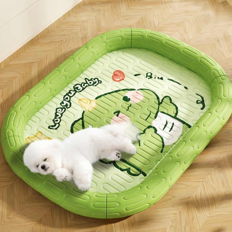 Dog Cooling Bed with Latex Ice Silk Mat, Stays Cool 60 Min