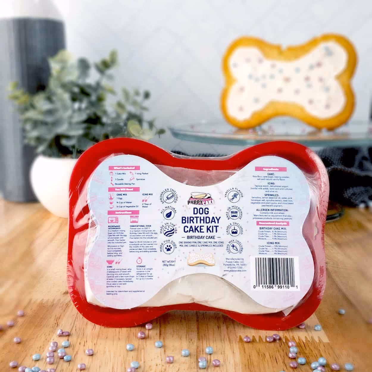 Puppy Cake Dog Birthday Cake Kit with Bone-Shaped Pan