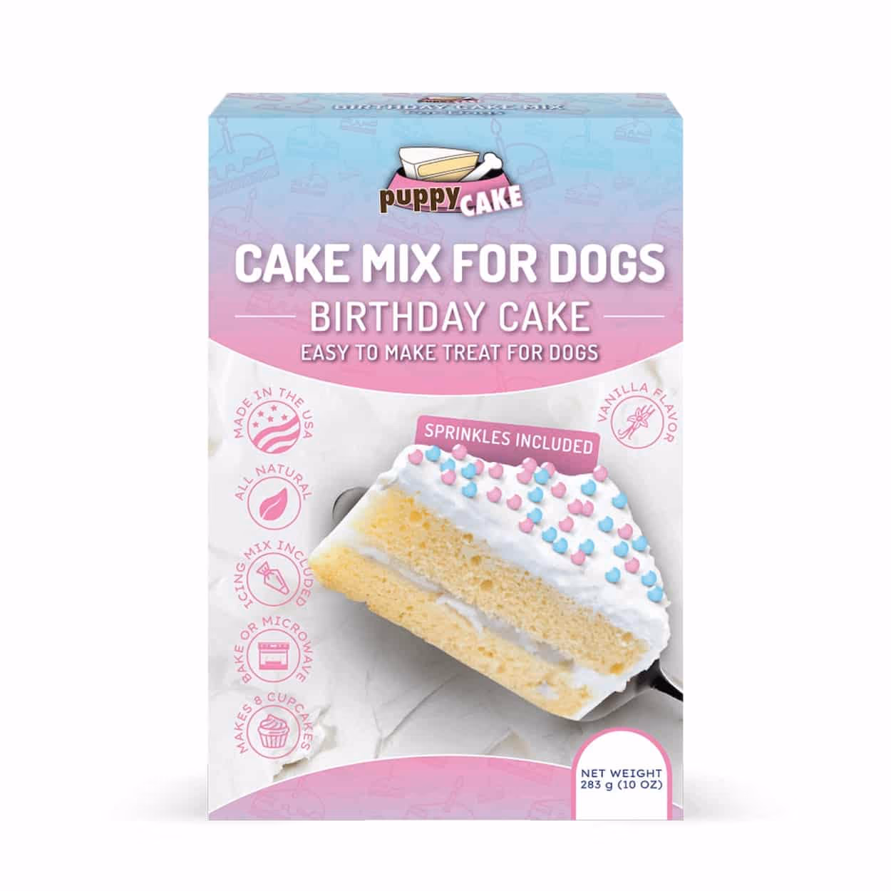 Puppy Cake Birthday Cake Mix for Dogs with Icing and Sprinkles
