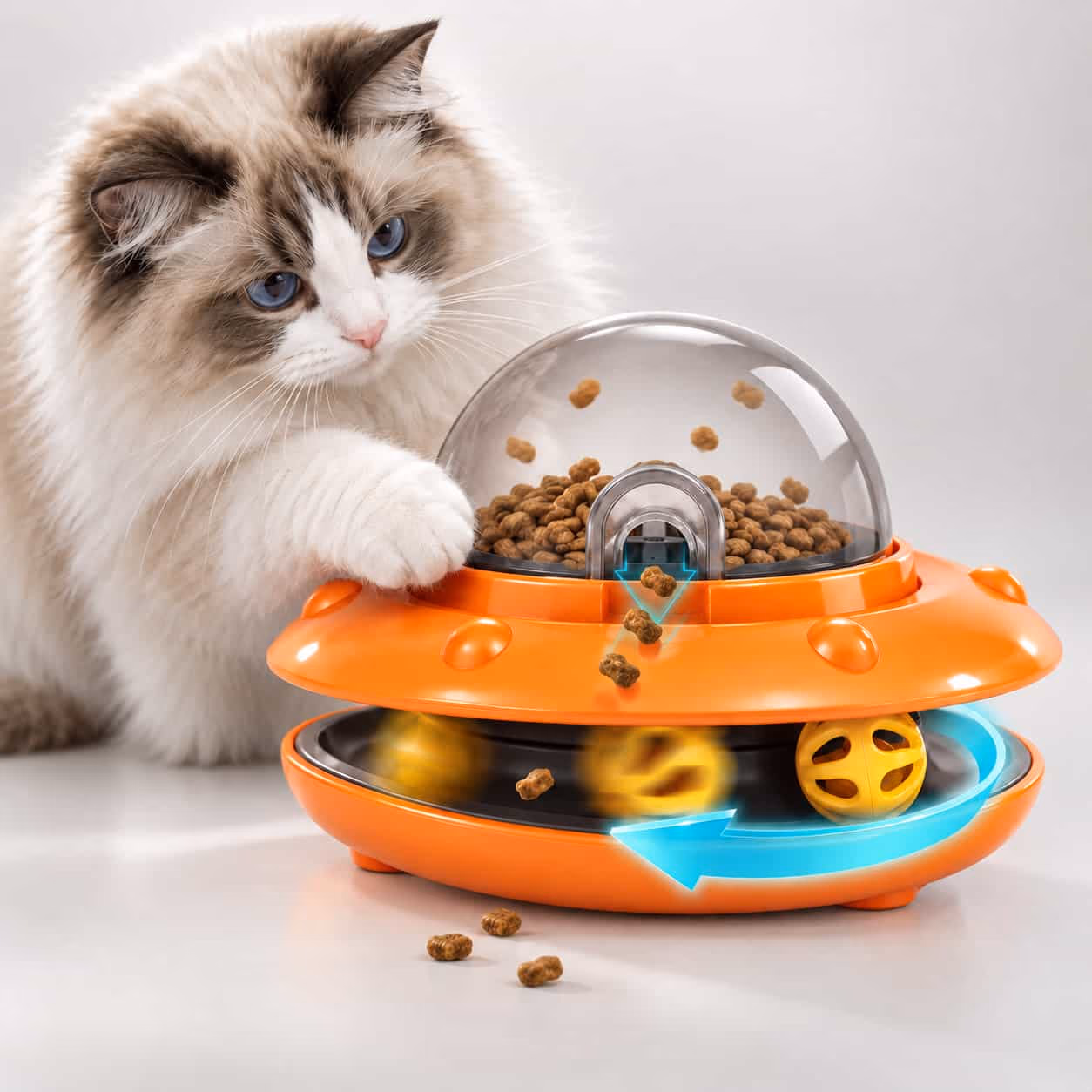 Saucer Rolling Treat Toy